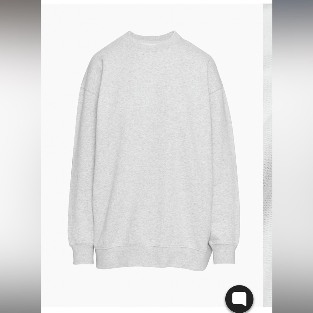 Aritzia Oversized Community Crew in Heather Chrome